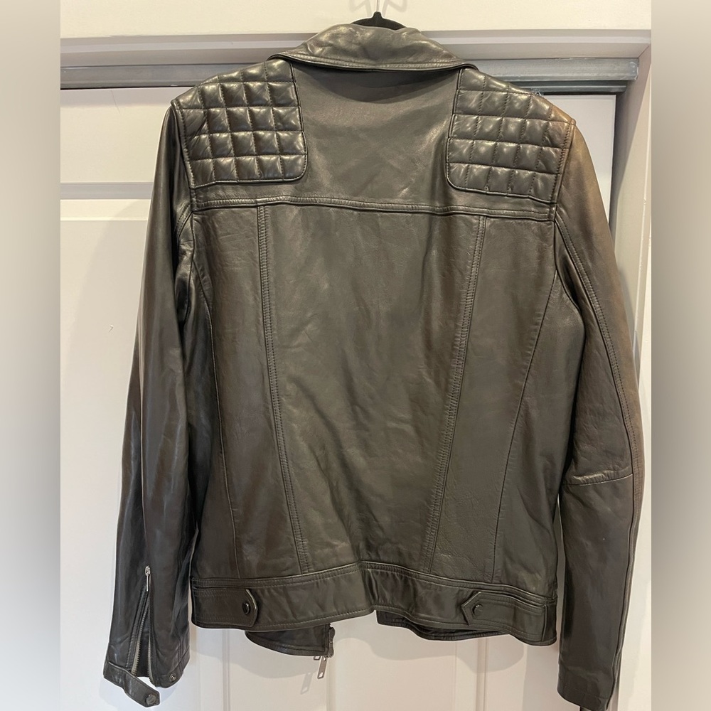 All Saints Quilted Leather Jacket - Black - Picture 2 of 7